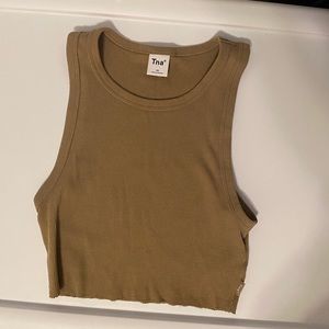 TNA ribbed cropped racer tank aritzia